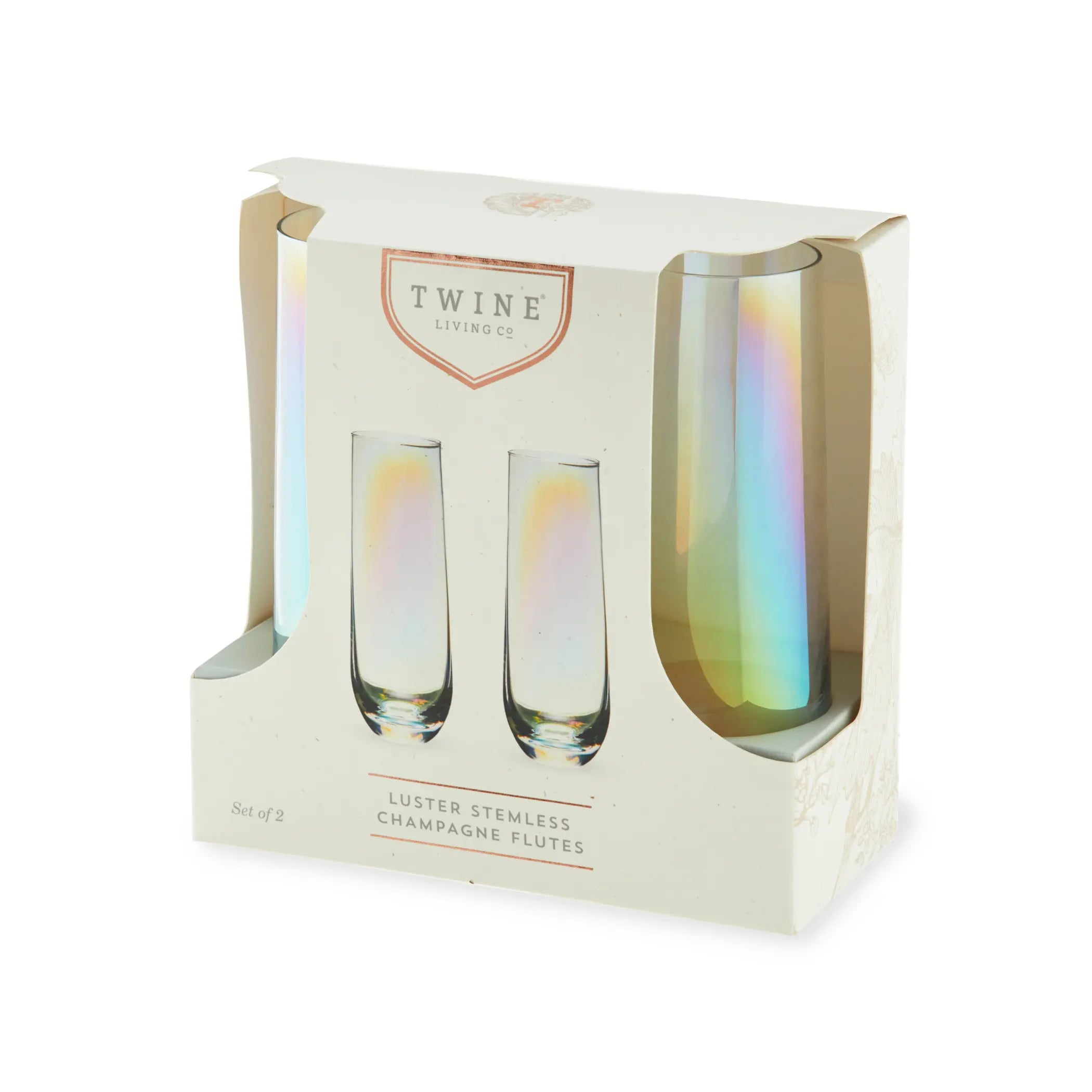 Luster Stemless Champagne Flute Set by Twine Twine