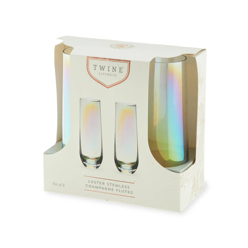 Luster Stemless Champagne Flute Set by Twine Twine