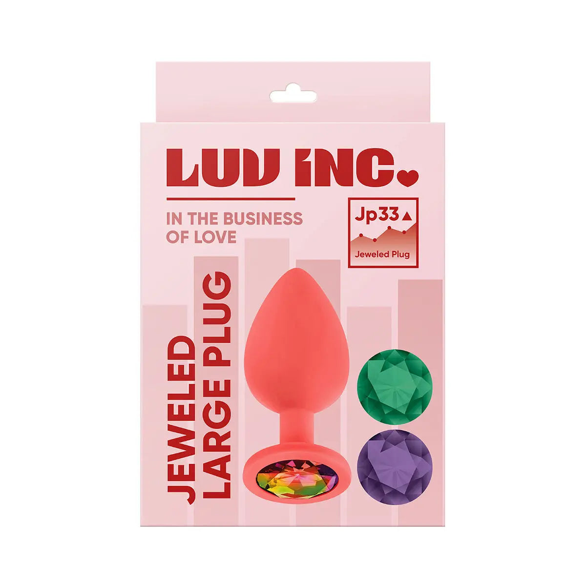 Luv Inc Jeweled Plug Large - Coral Luv Inc