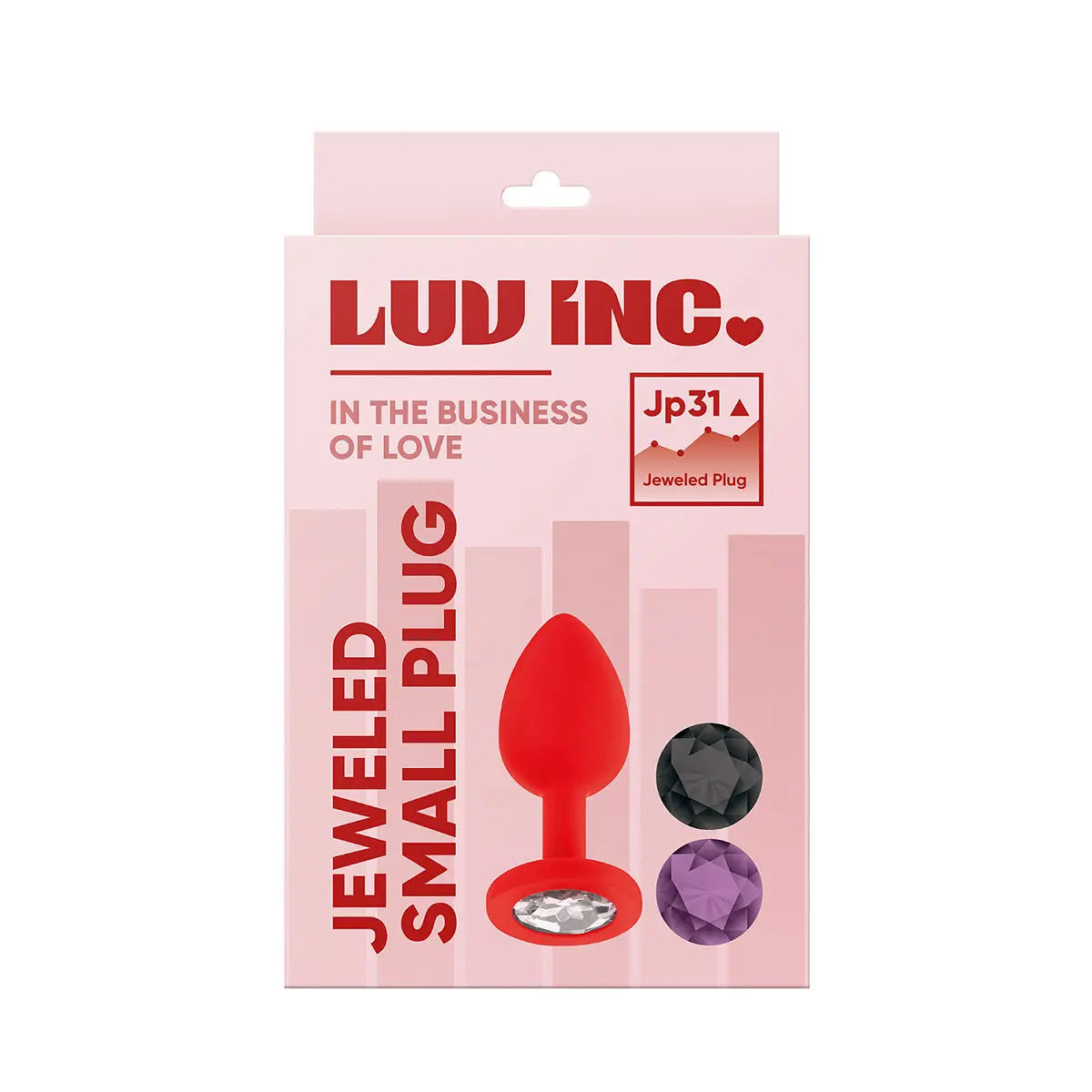 Luv Inc Jeweled Plug Small - Red Luv Inc