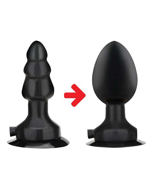 Lux Fetish 4" Inflatable Vibrating Butt Plug W/suction Base - Black Electric Eel INC