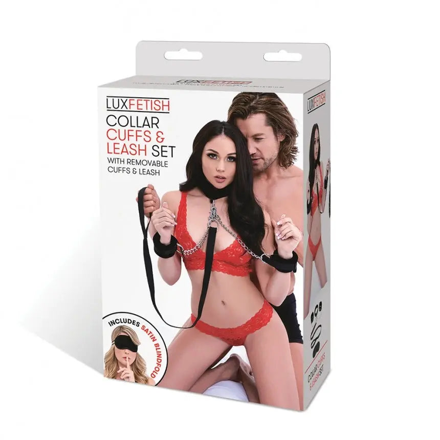 Lux Fetish Collar & Cuffs Electric / Hustler Lingerie