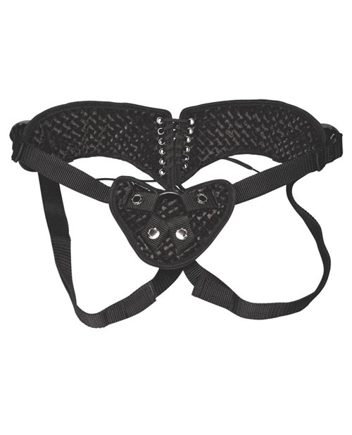 Lux Fetish Diamond Velvet Strap-on Corset - Black - GreatEagleInc