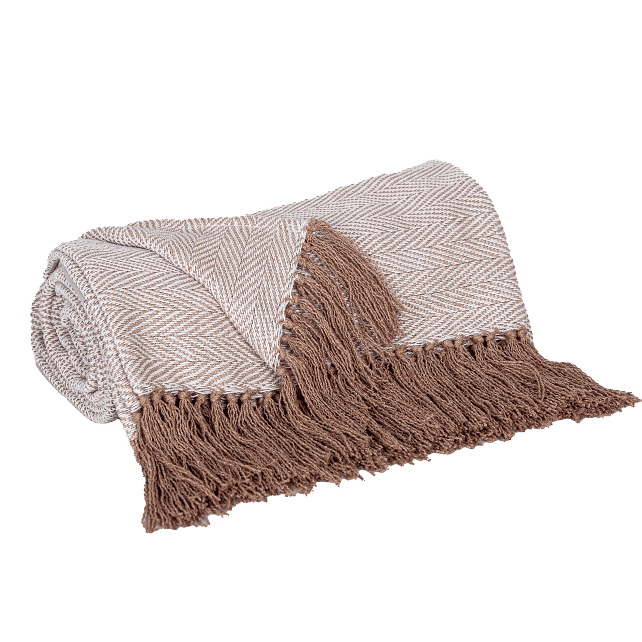 Luxurious Beige Coffee Cotton Throw for Sofa from Parkland Collection Parkland Collection