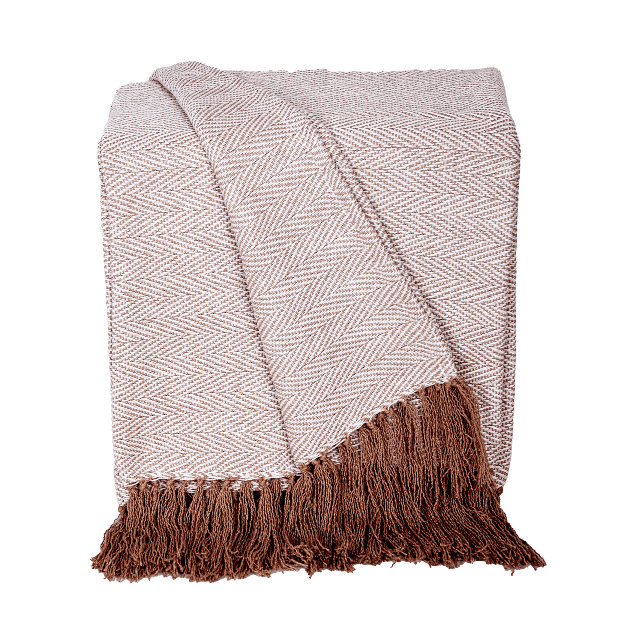 Luxurious Beige Coffee Cotton Throw for Sofa from Parkland Collection Parkland Collection