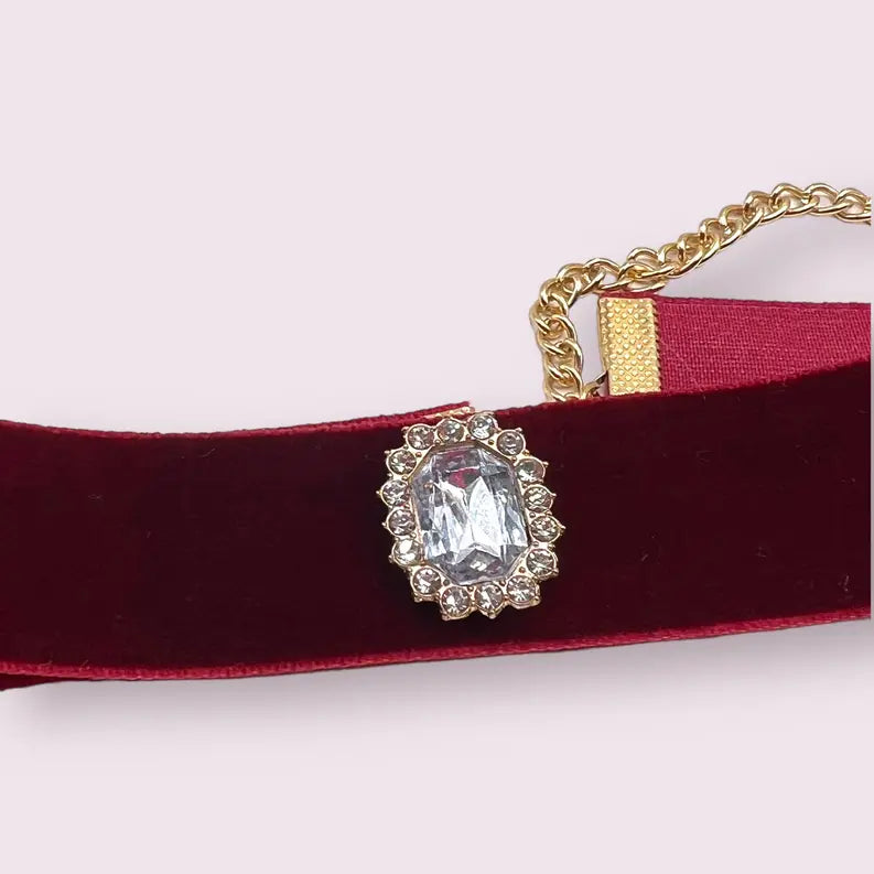 Luxurious Velvet Crystal Dog Collar Bark Fifth Avenue