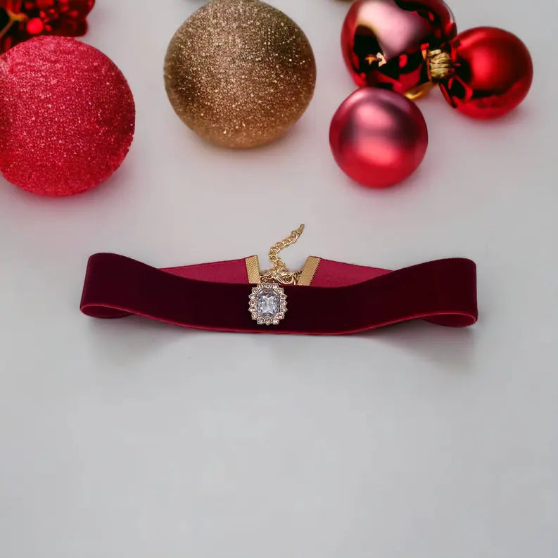 Luxurious Velvet Crystal Dog Collar Bark Fifth Avenue