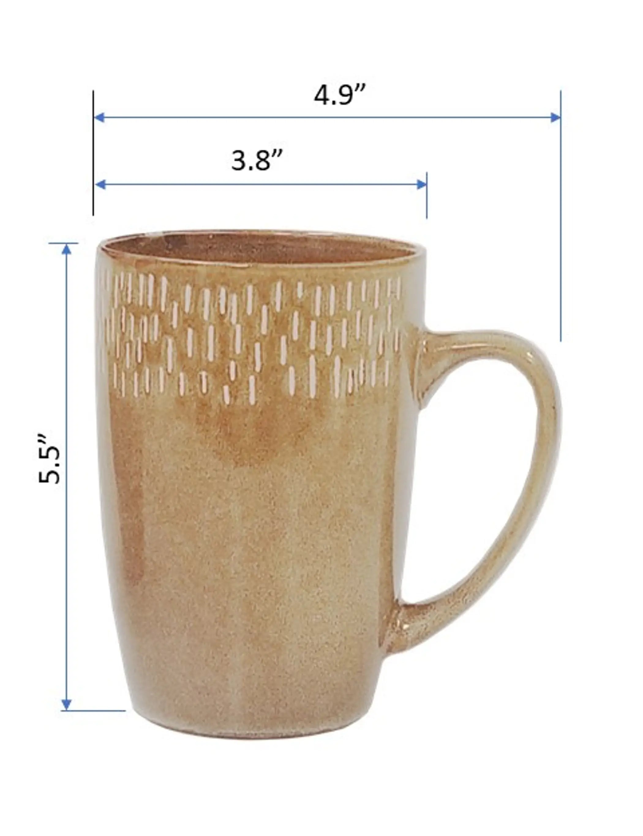 MARCELLE 2PC 22OZ REACTIVE GLAZE BROWN MUG SET IN COLOR BOX Waymore LLC