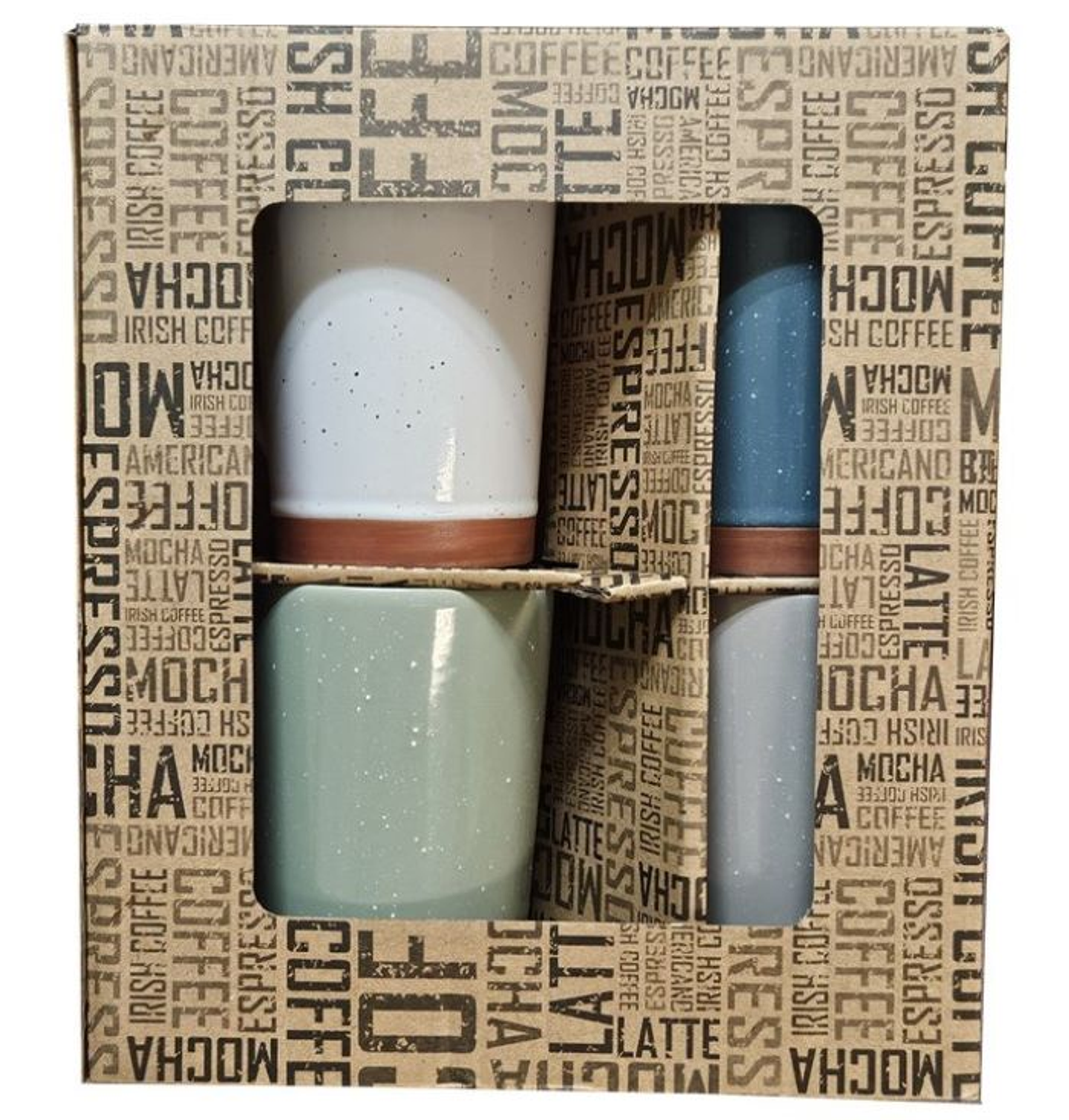 MARCELLE 4PC 17OZ MUG SET IN DISPLAY BOX In BROWN SHIPPING BOX Waymore LLC
