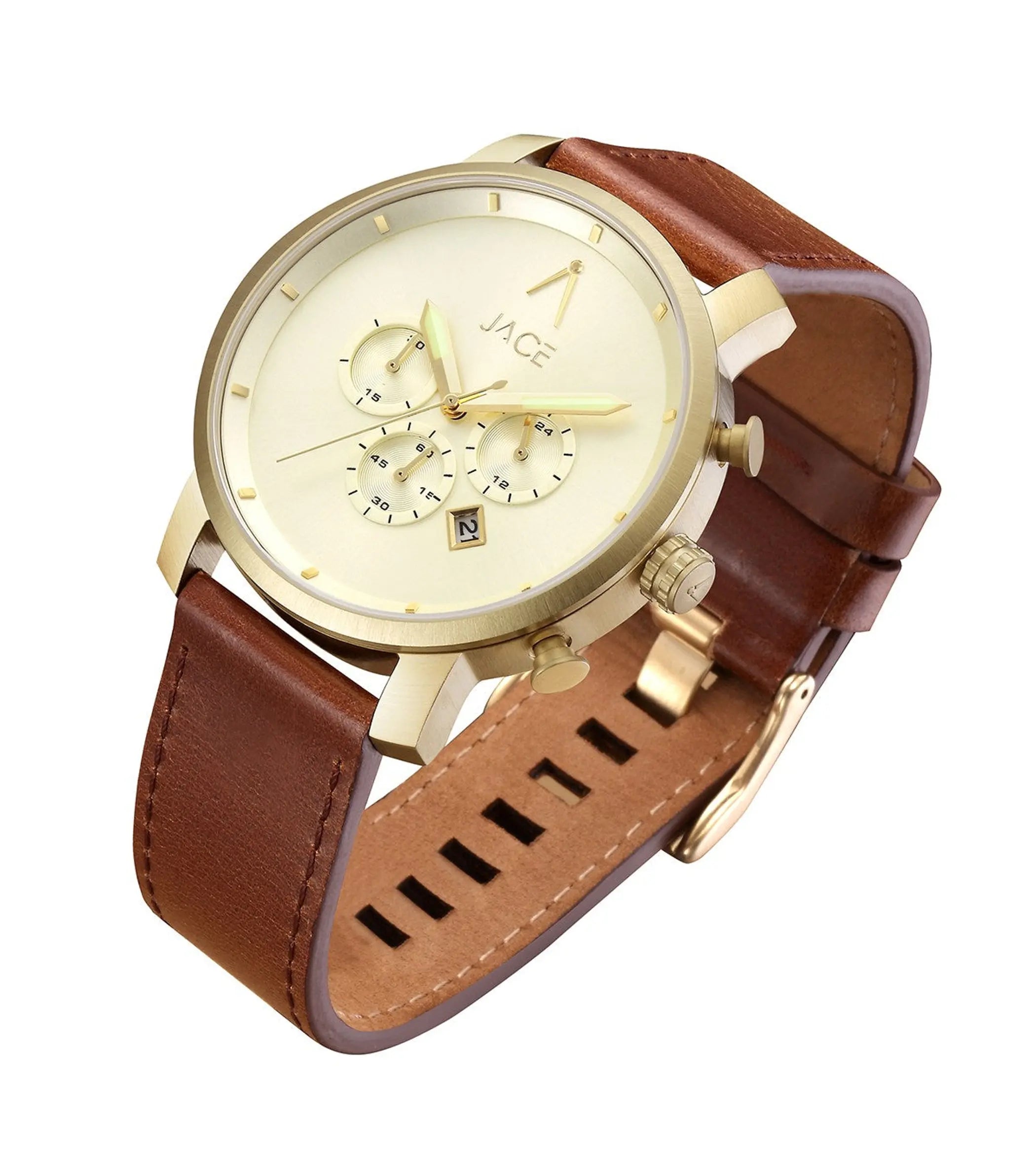 "MELBOURNE" MENS LEATHER BAND CHRONOGRAPH WATCH Lurella Cosmetics