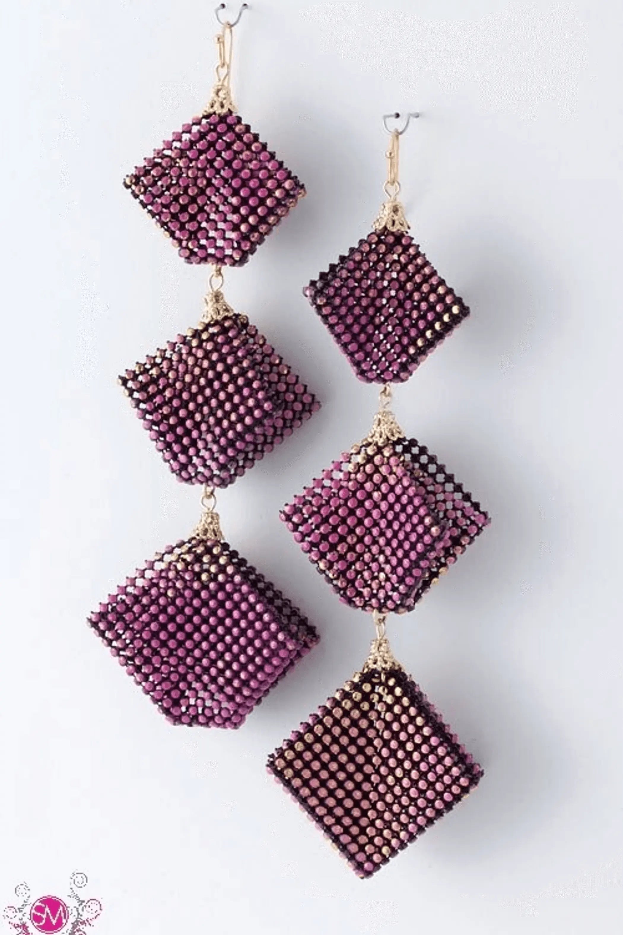 MESH DROP LINK in Fuchsia EARRINGS SurelyMine