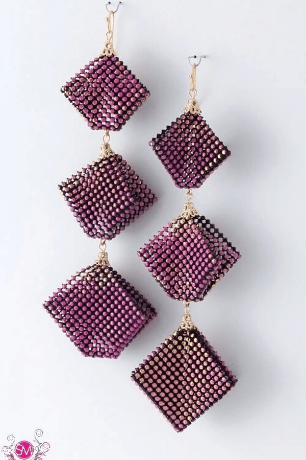 MESH DROP LINK in Fuchsia EARRINGS SurelyMine
