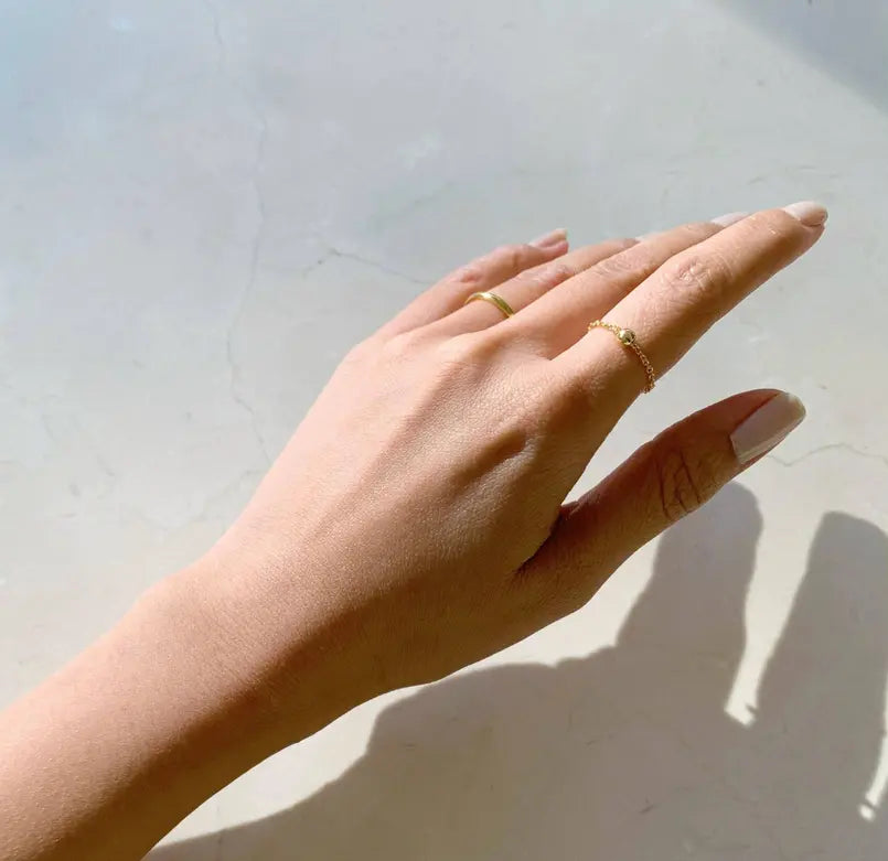 MILA GOLD DAINTY CHAIN RING Mai Desiree