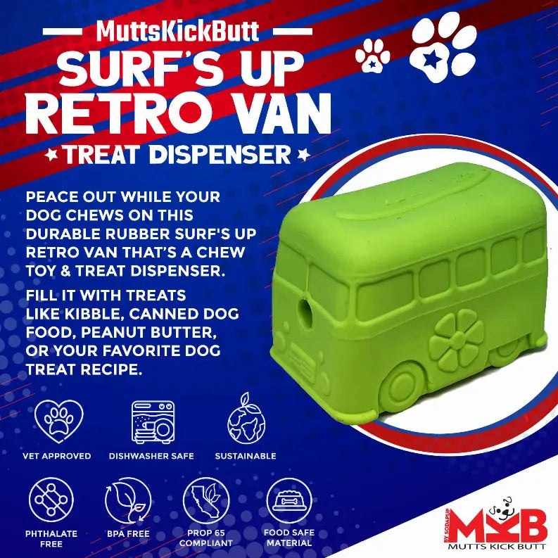 MKB Surf's Up! Retro Van  Durable Chew Toy & Treat Dispenser SodaPup