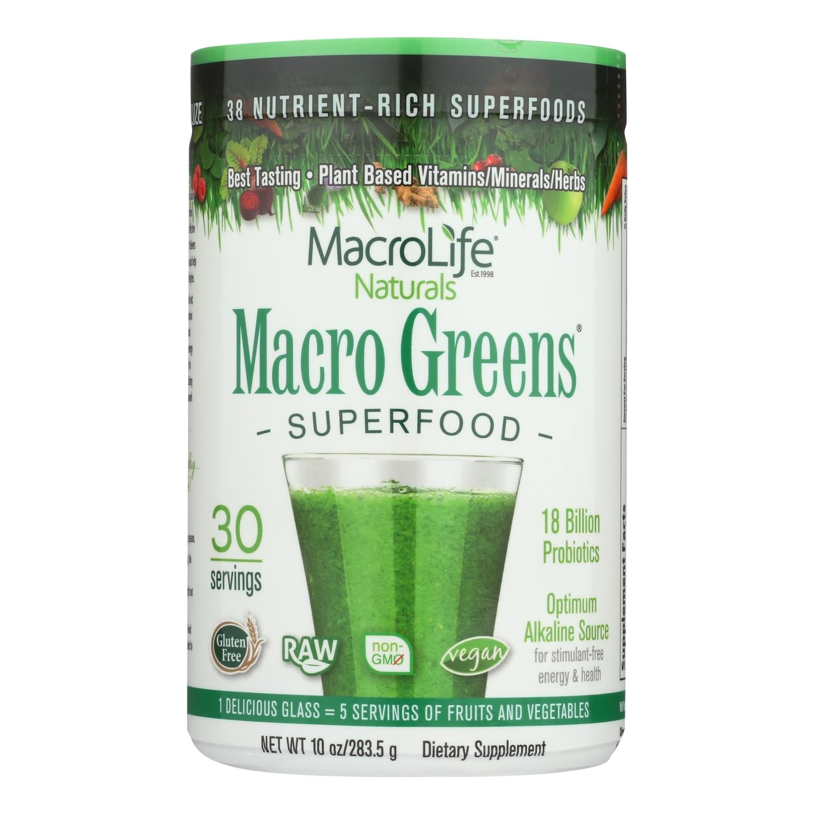 Macrolife Naturals Macro Greens - 10 Oz Macrolife Naturals