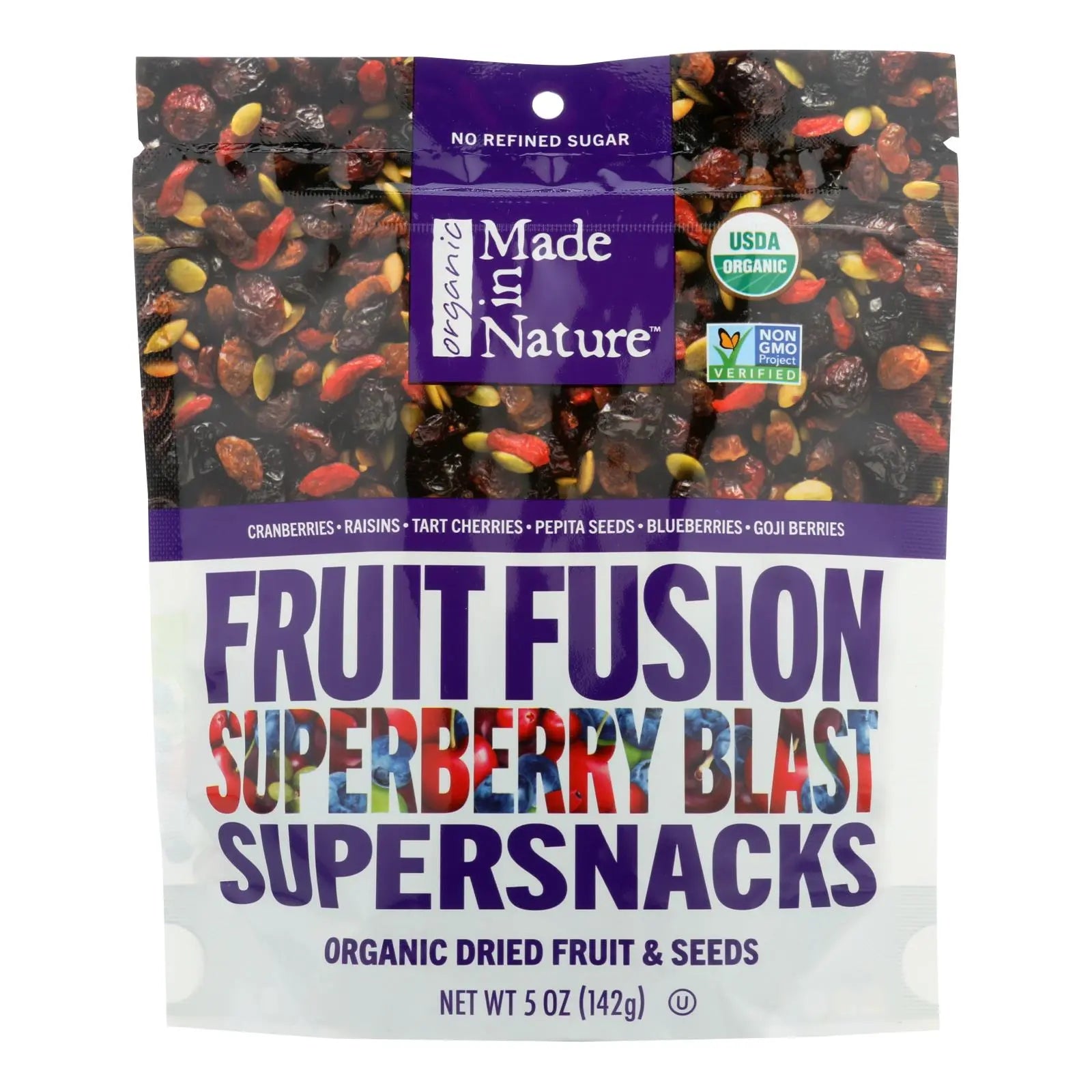 Made In Nature Fruit Fusion Superberry Blast Organic Dried Fruit & Seeds  - Case Of 6 - 5 Oz Made In Nature