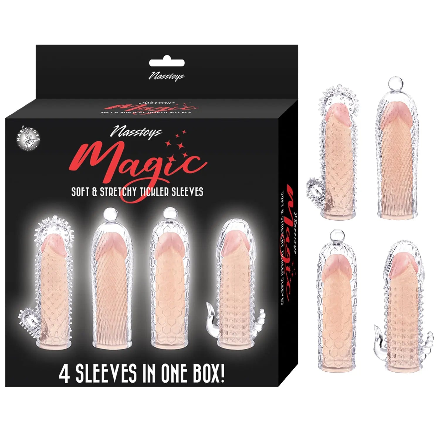 Magic Soft & Stretchy Tickler Sleeves - Clear Nasstoys
