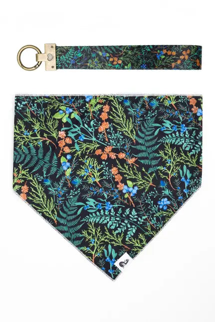 Magical Fern Forest Dog Bandana & Matching Keychain Aria the Fox