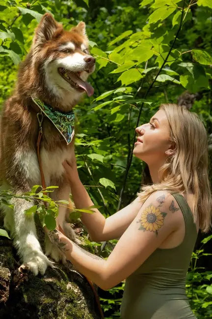 Magical Fern Forest Dog Bandana & Matching Keychain Aria the Fox