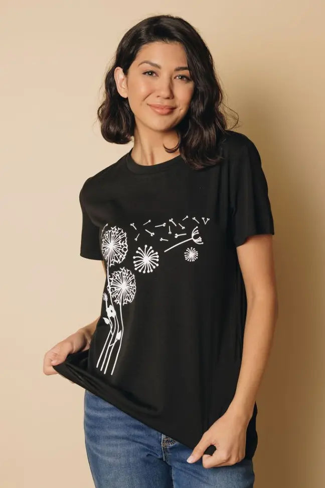 Make A Wish Dandelion Tee Stay Warm in Style