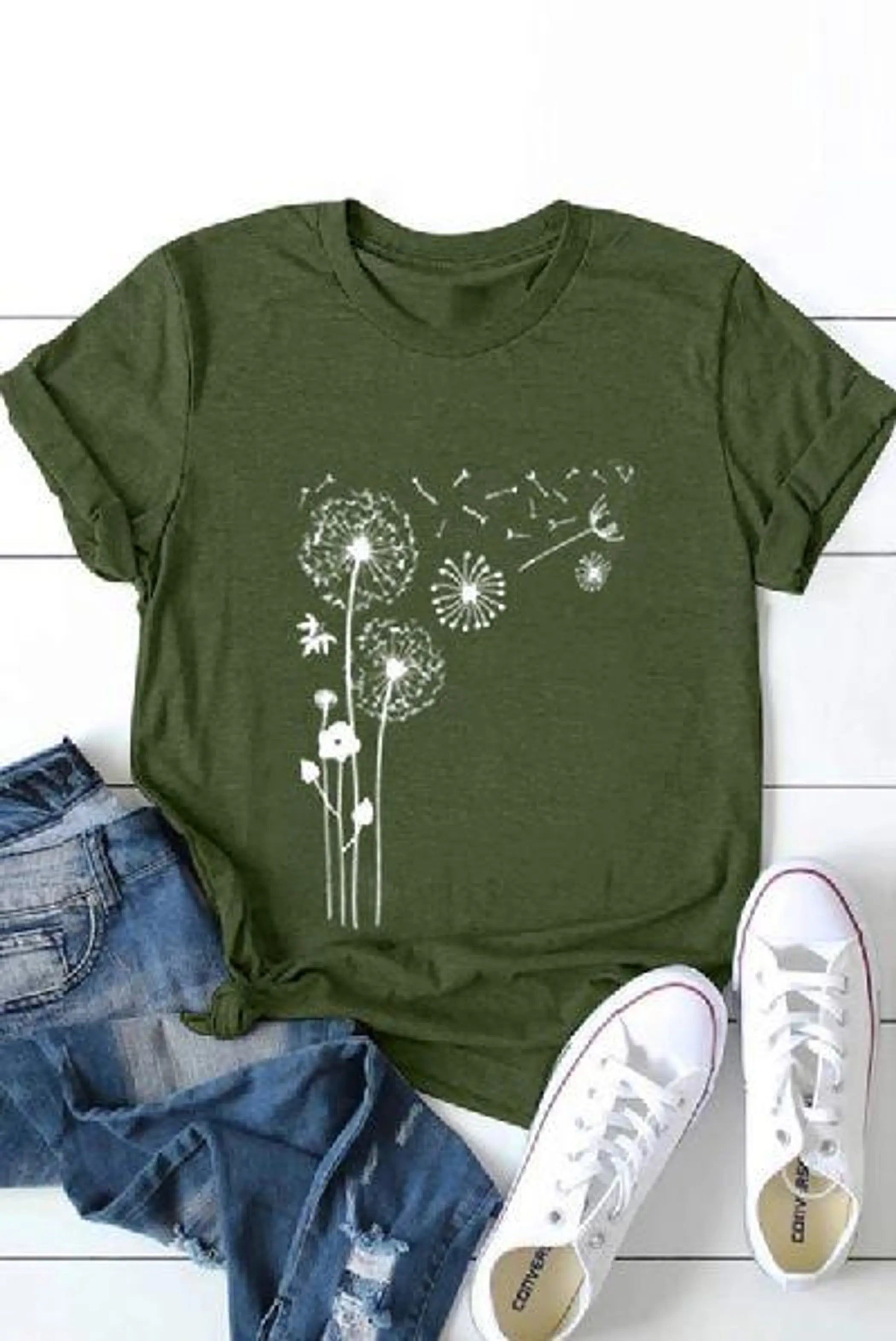Make A Wish Dandelion Tee Stay Warm in Style