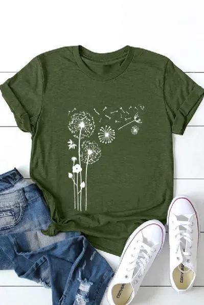 Make A Wish Dandelion Tee Stay Warm in Style
