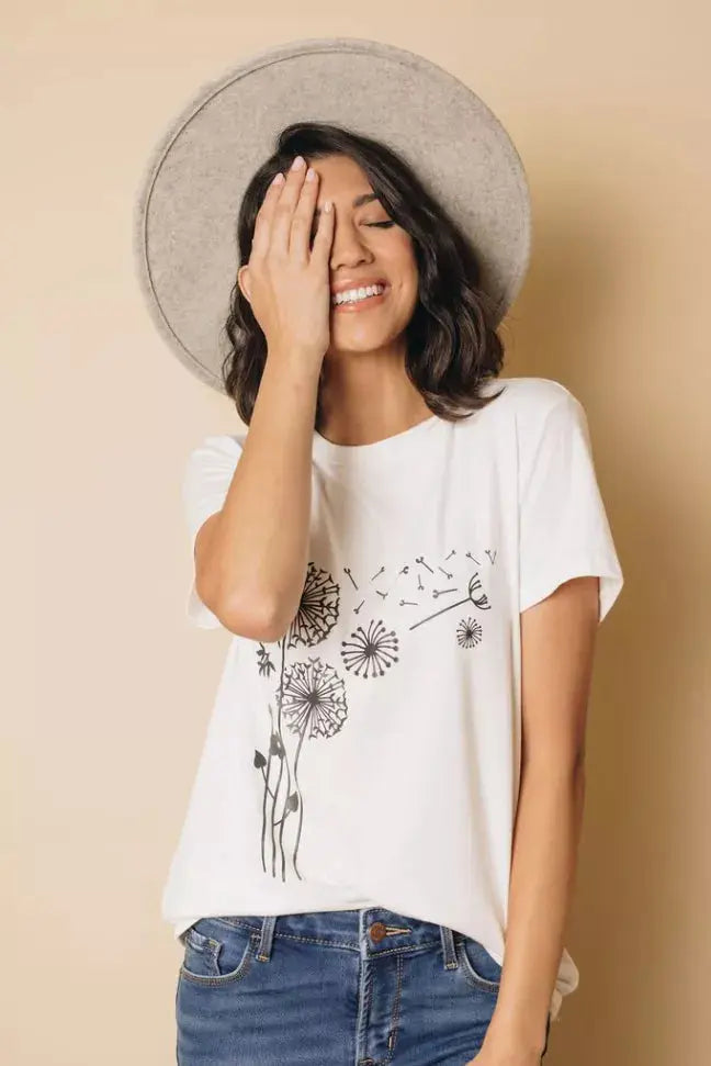 Make A Wish Dandelion Tee Stay Warm in Style