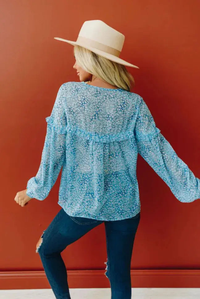 Mallory Patterned Tie Top Stay Warm in Style