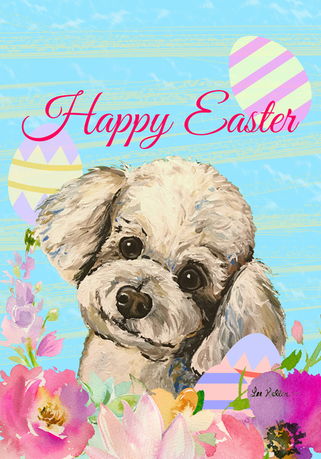 Maltese - Hippie Hound Studios Easter  House and Garden Flags Best of Breed