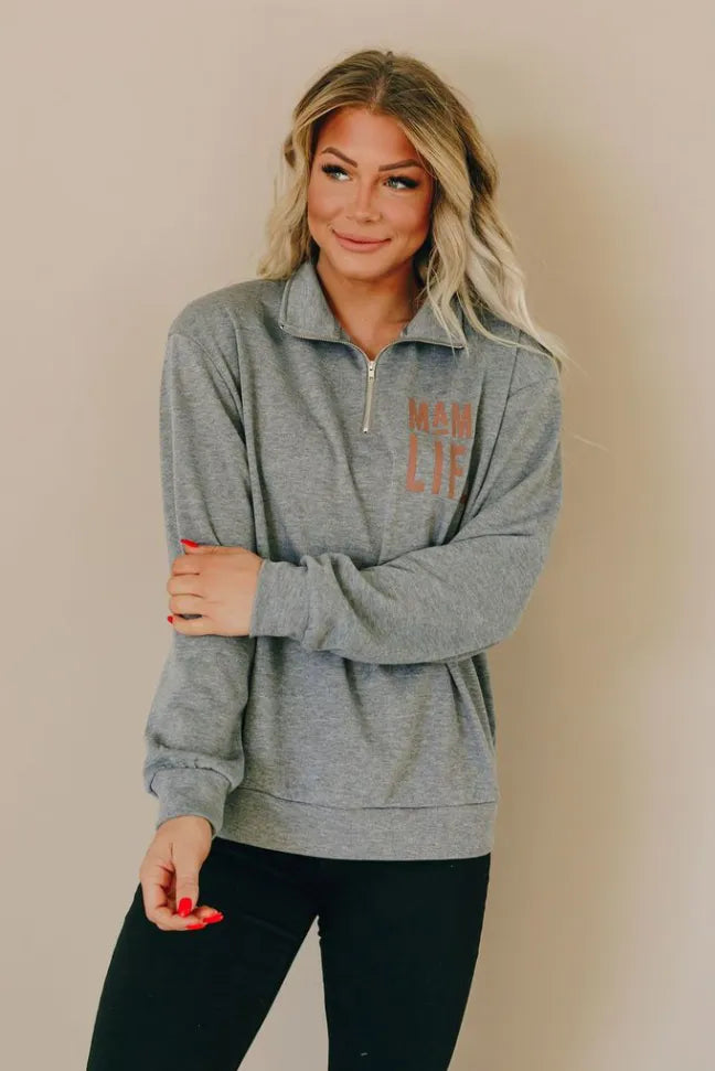 Mama Half Zip Sweatshirt Stay Warm in Style