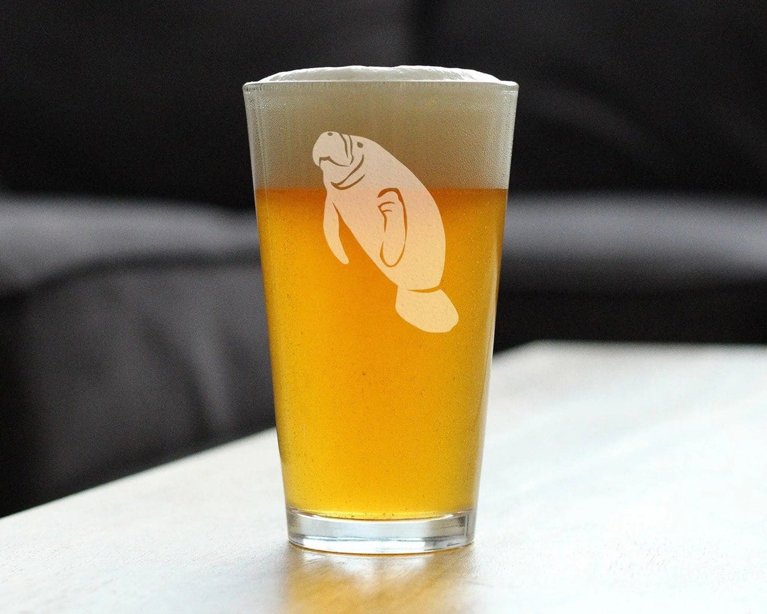 Manatee Pint Glass for Beer - Manatees Gifts and Decor Bevvee