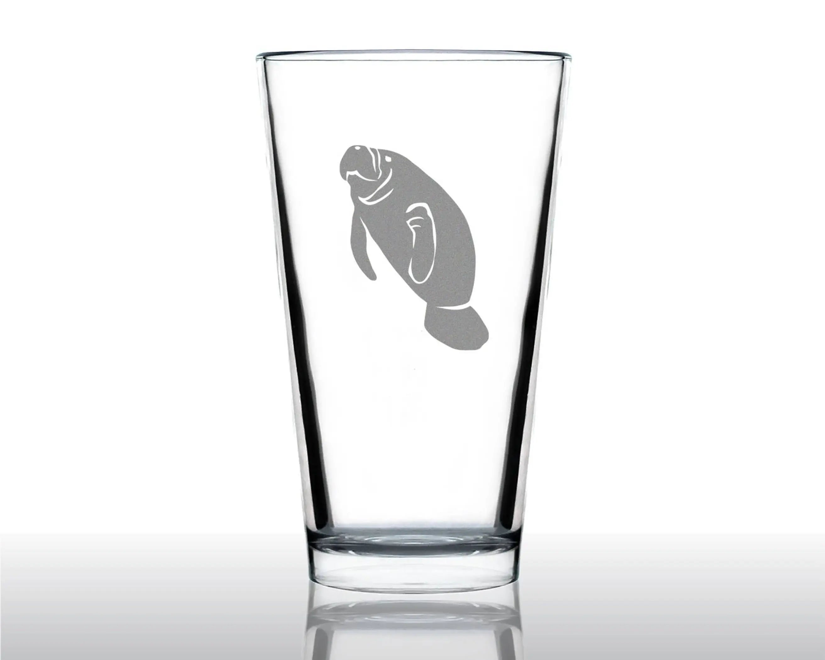 Manatee Pint Glass for Beer - Manatees Gifts and Decor Bevvee