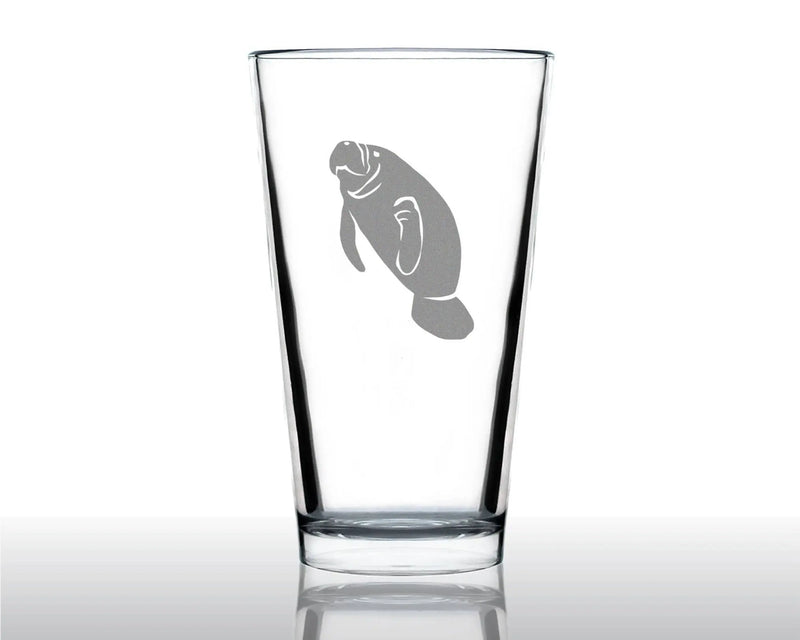 Manatee Pint Glass for Beer - Manatees Gifts and Decor Bevvee