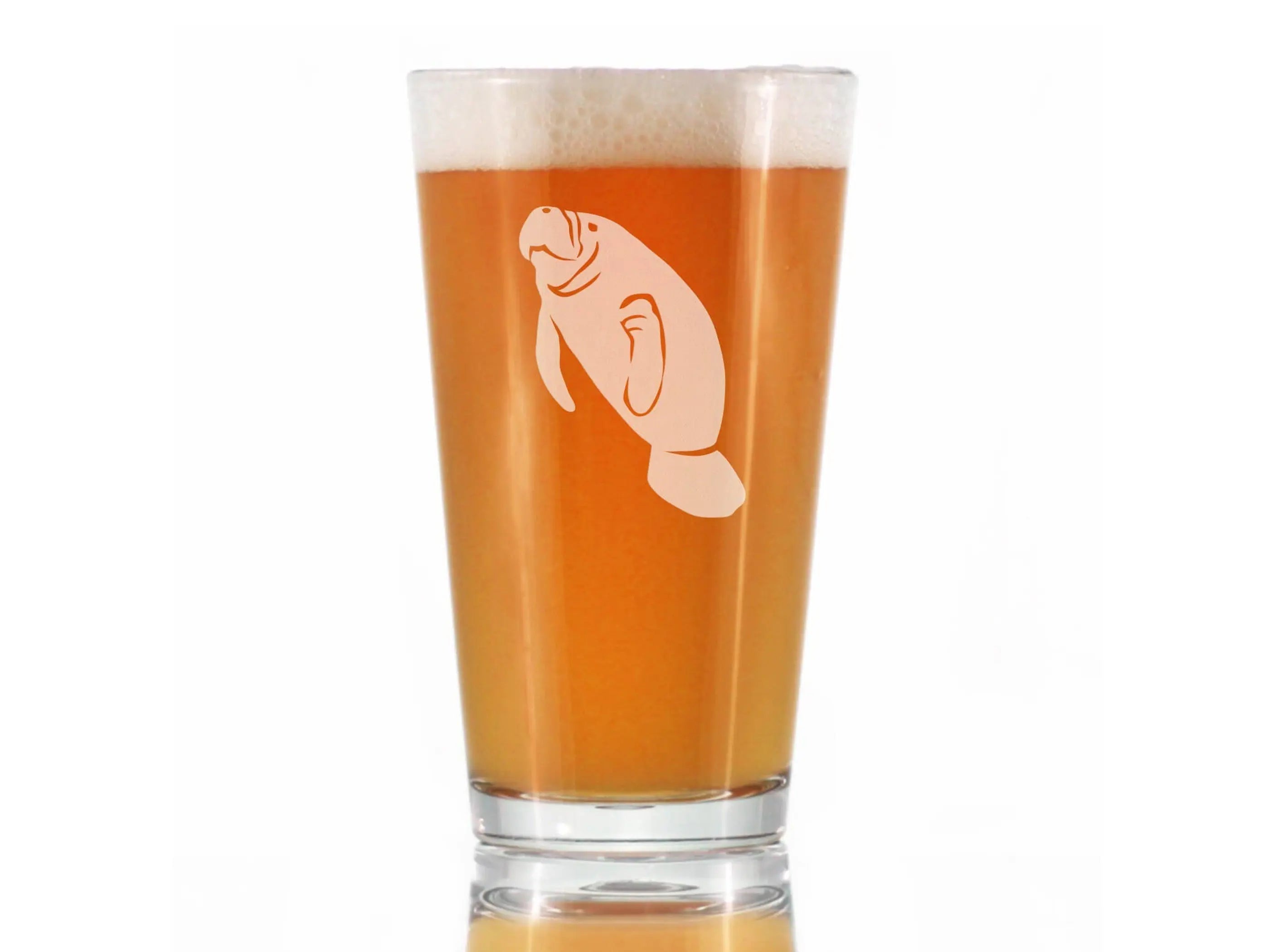 Manatee Pint Glass for Beer - Manatees Gifts and Decor Bevvee