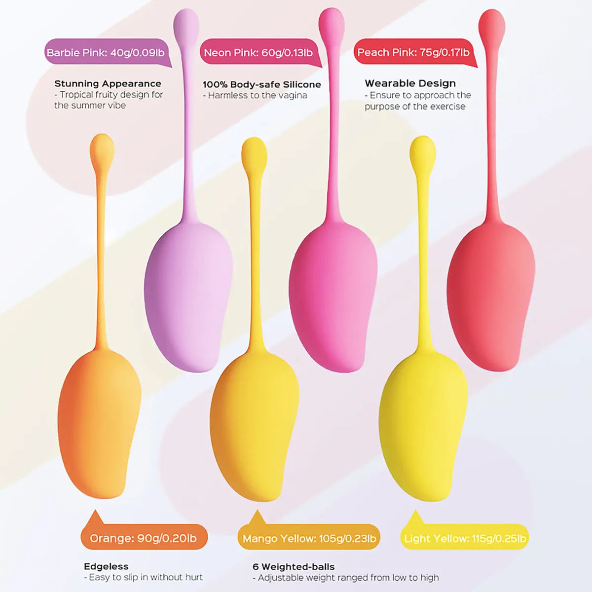 Mango Tropical 6pc Kegel Set Honey Play Box