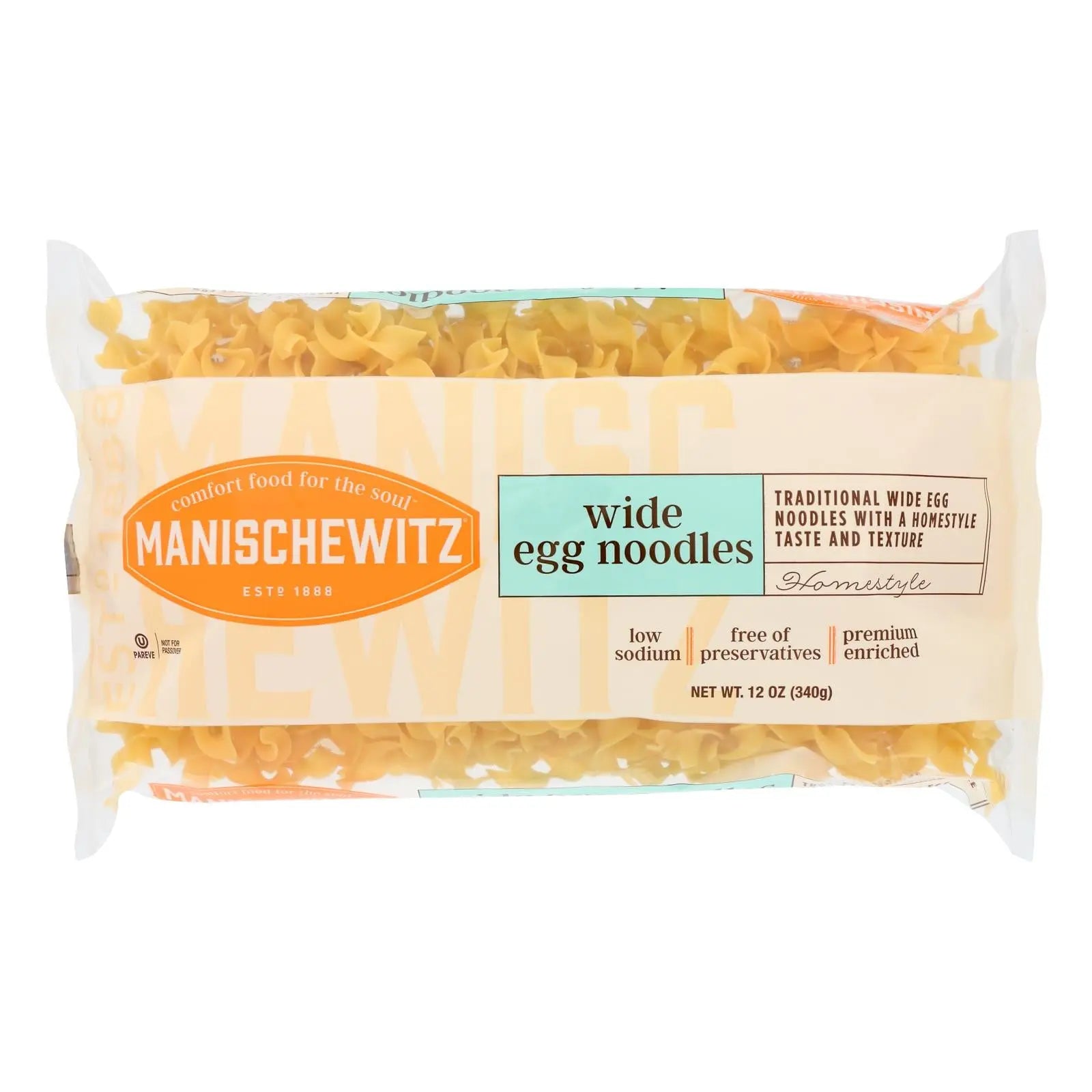 Manischewitz - Egg Noodles Broad - Case Of 12 - 12 Oz. Manischewitz