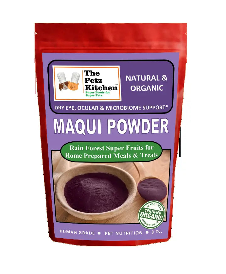 Maqui Berry Powder - Dry Eye Ocular & Microbiome Support* Organic The Petz Kitchen Dog & Cat Holistic Super Foods* Organic Pet Systems