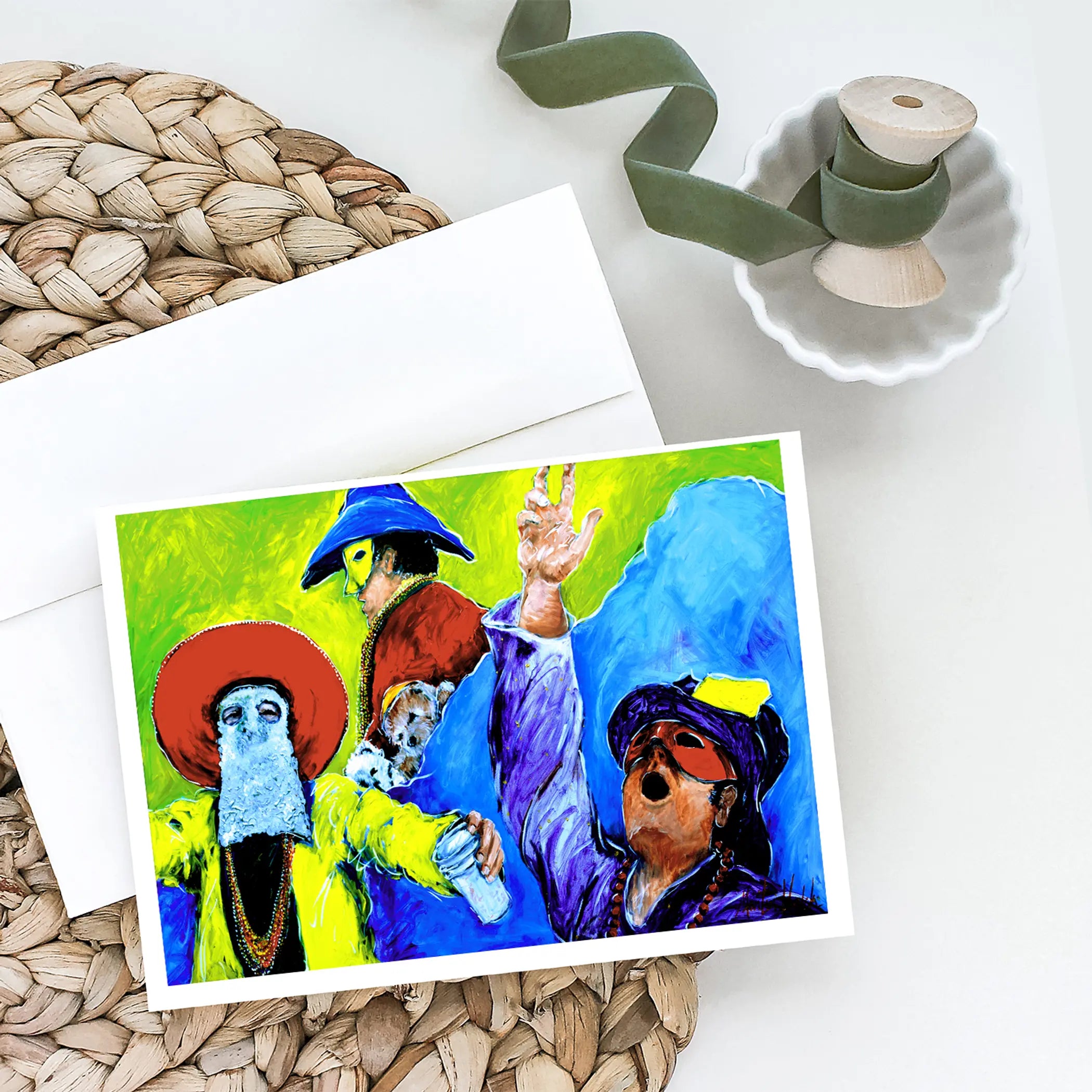 Mardi Gras Greeting Cards Pack of 8 Caroline's Treasures