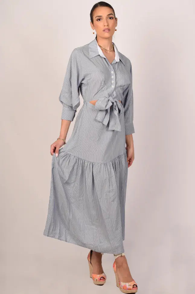 Marie Maxi Cutout Dress Blue Color Akalia Collection