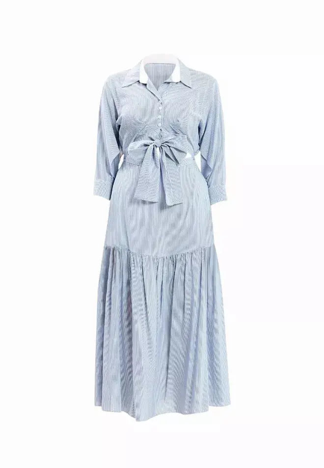 Marie Maxi Cutout Dress Blue Color Akalia Collection