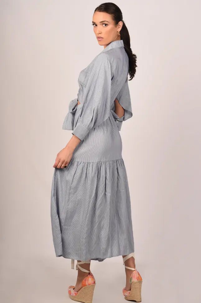 Marie Maxi Cutout Dress Blue Color Akalia Collection