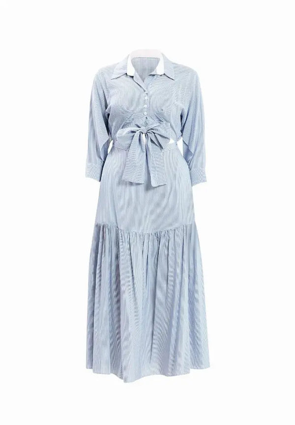 Marie Maxi Cutout Dress Blue Color Akalia Collection