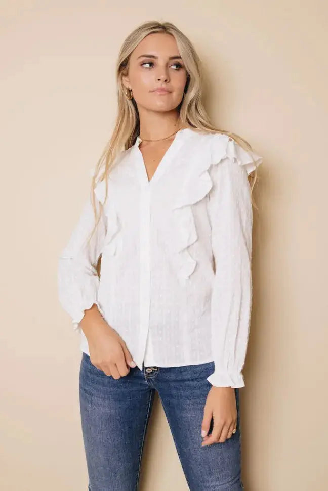 Marissa Bubble Sleeves Shirt Stay Warm in Style