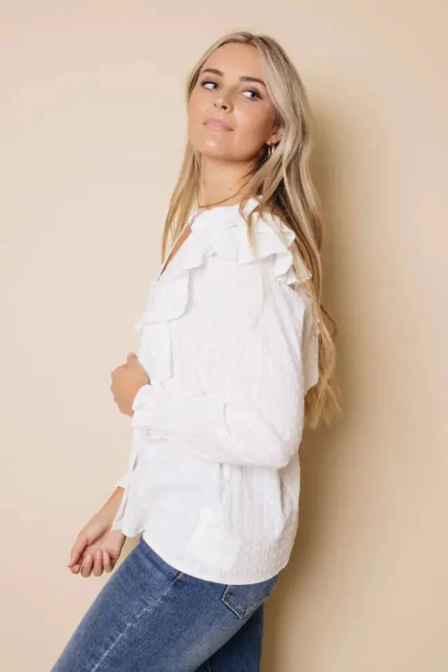 Marissa Bubble Sleeves Shirt Stay Warm in Style