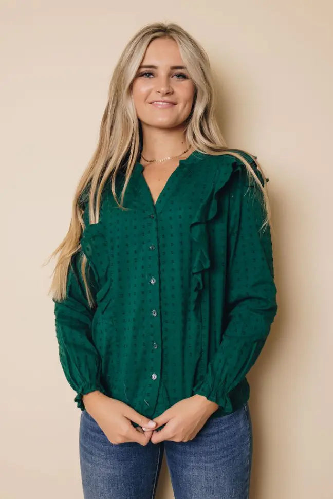 Marissa Bubble Sleeves Shirt Stay Warm in Style