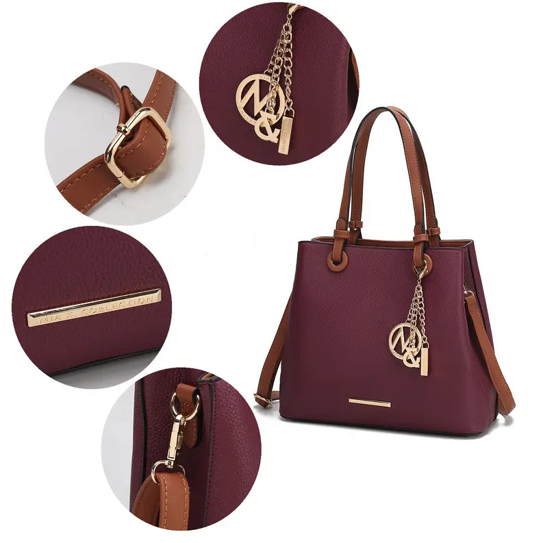 Marlene Vegan Leather Womens Tote Bag with Wallet- 2 pieces MKF Colletion by Mia K.