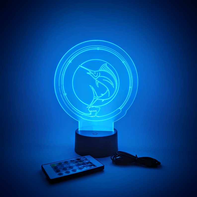 Marlin Fishing LED Lamp | Mancave Decor | Deep Sea Fishing The 308 Collective