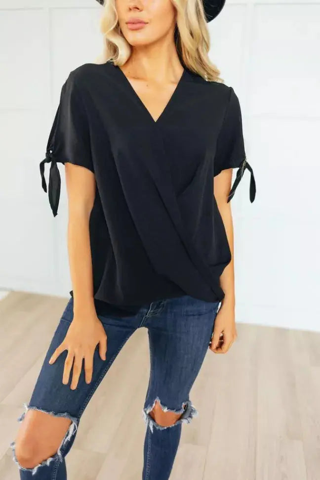 Martha Wrap Tie Top Stay Warm in Style