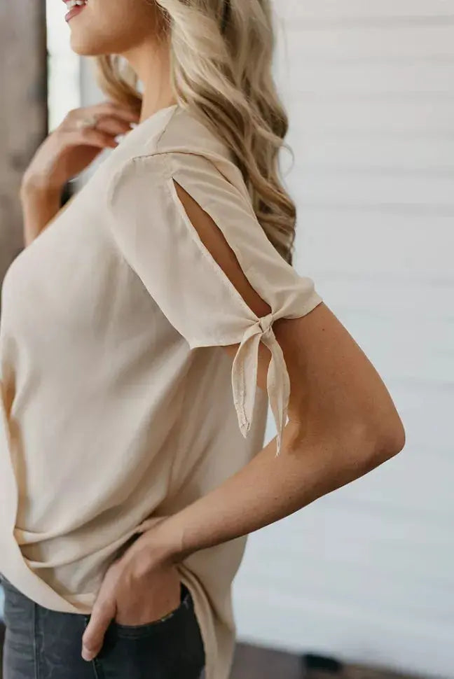 Martha Wrap Tie Top Stay Warm in Style