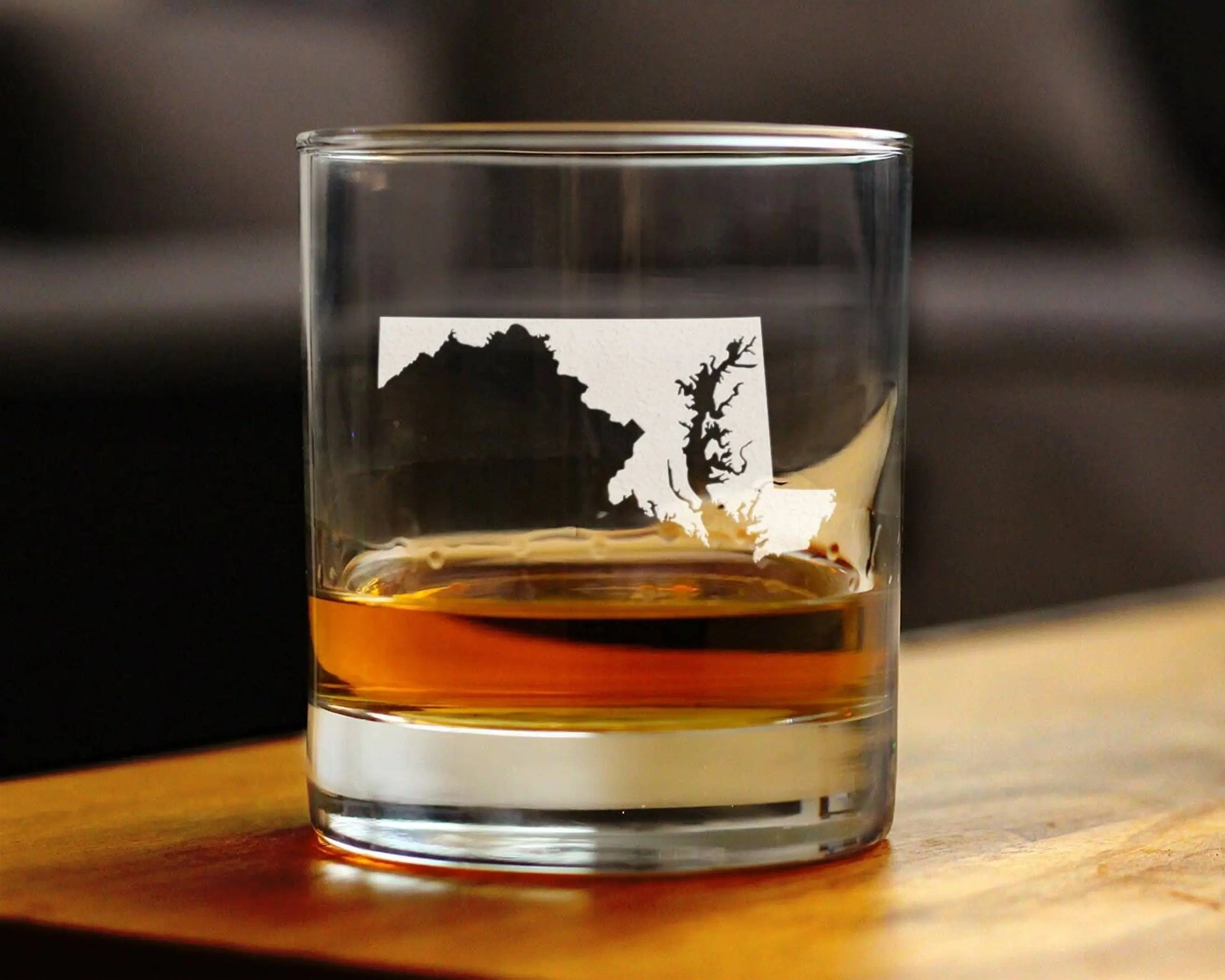Maryland Outline Whiskey Rocks Glass - Marylanders Gifts Bevvee